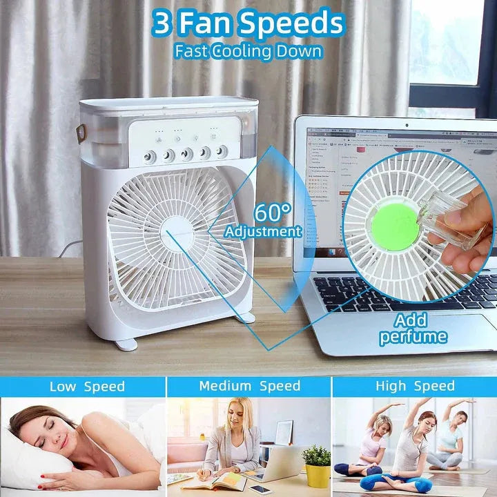 10-Inch Desktop Water Mist Fan – Portable Humidifier Air Cooler
